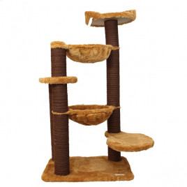 60x40x112 Cm Yuvalı Tırmalama ve Oyun Evi Açık Kahve | Tırmalama Tahtalı Kedi Evi 60x40x112 Cm Yuvalı Tırmalama ve Oyun Evi Açık Kahve | Tırmalama Tahtalı Kedi Evi