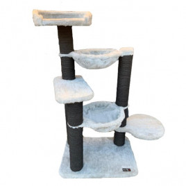 60x40x112 Cm Yuvalı Tırmalama ve Oyun Evi Gri | Tırmalama Tahtalı Kedi Evi 60x40x112 Cm Yuvalı Tırmalama ve Oyun Evi Gri | Tırmalama Tahtalı Kedi Evi