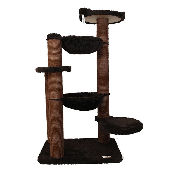 Kralle 60x40x112 Cm Yuvalı Tırmalama ve Oyun Evi  Kahve | Tırmalama Tahtalı Kedi Evi