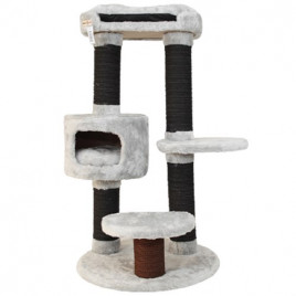 60x60x112h Cm Yuvalı Tırmalama ve Oyun Evi Açık Gri | Tırmalama Tahtalı Kedi Evi 60x60x112h Cm Yuvalı Tırmalama ve Oyun Evi Açık Gri | Tırmalama Tahtalı Kedi Evi