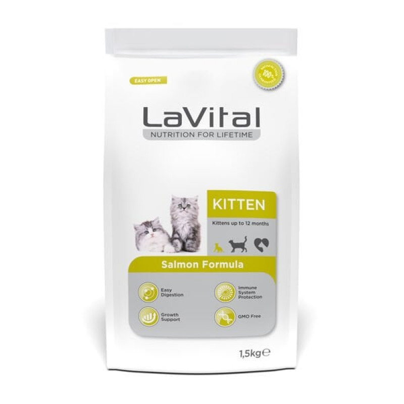 Lavital 1,5 Kg Kitten Somonlu Yavru | Yavru Kedi Kuru Maması