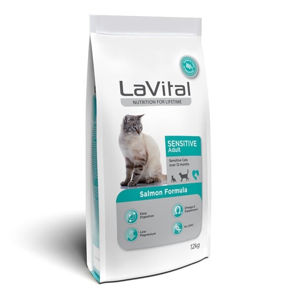 Lavital 12 Kg Sensitive Somonlu Yetişkin | Yetişkin Kuru Kedi Maması