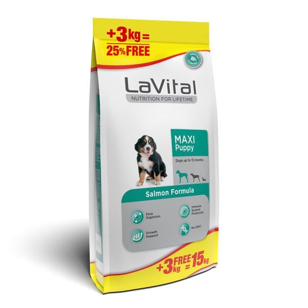 Lavital 12+3 Kg Büyük Irk Somonlu Yavru | Yavru Köpek Kuru Maması