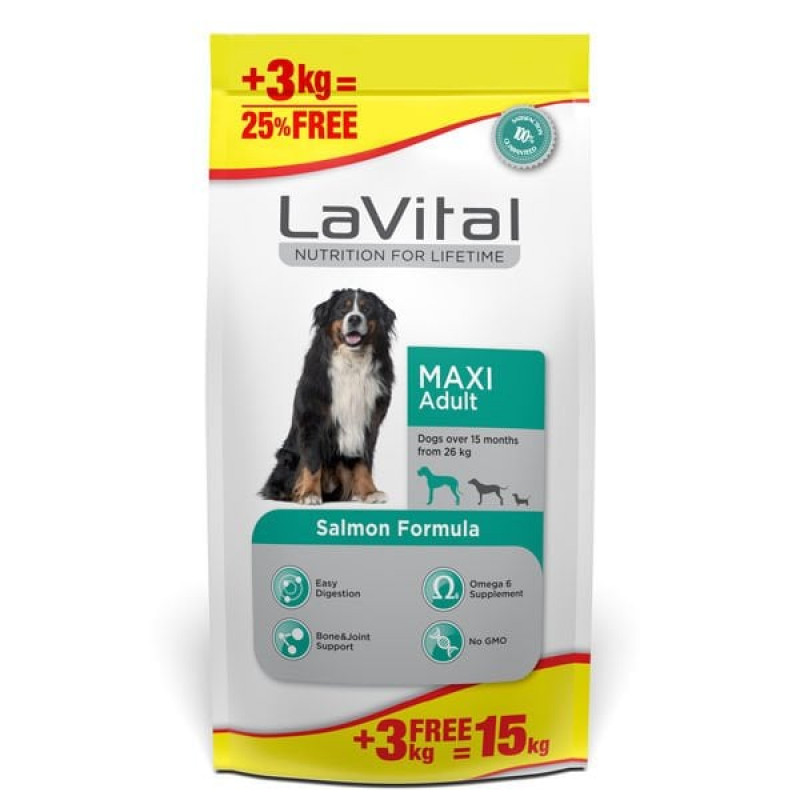 Lavital 12+3 Kg Büyük Irk Somonlu Yetişkin | Yetişkin Köpek Kuru Maması