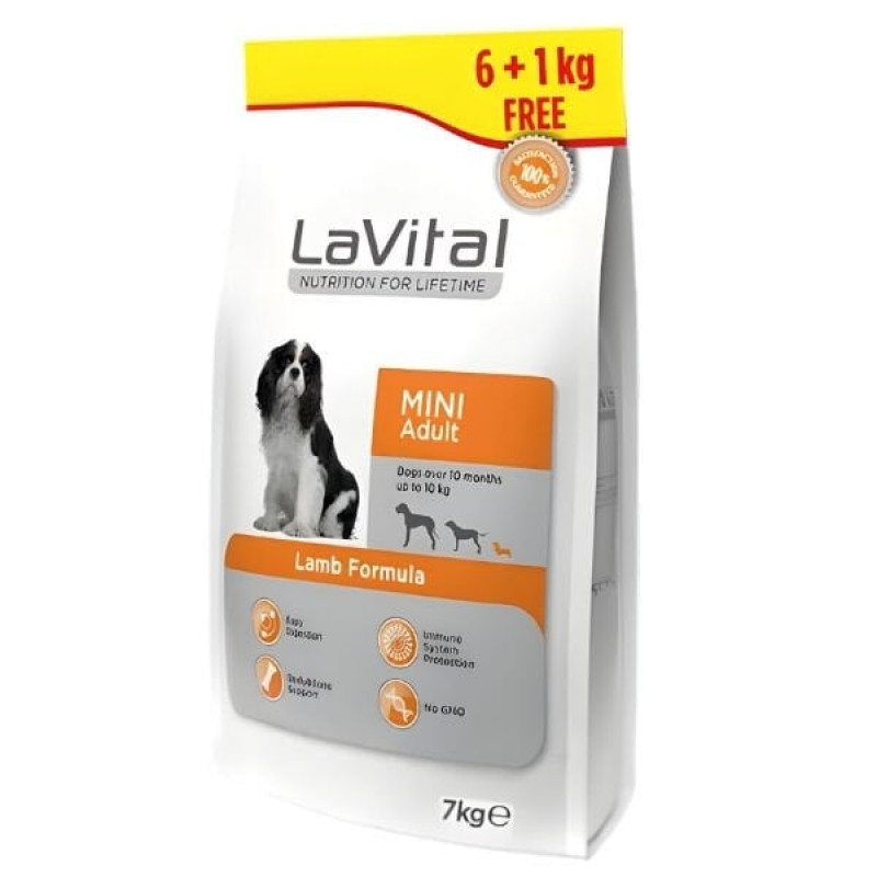 Lavital 6+1 Kg Kuzu Etli Küçük Irk Yetişkin Köpek Maması 
