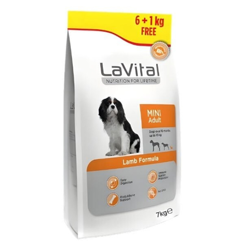Lavital 6+1 Kg Kuzu Etli Küçük Irk Yetişkin Köpek Maması 