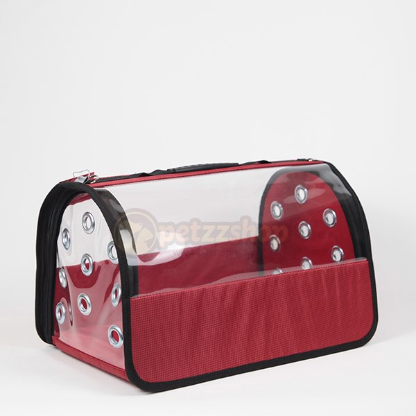 Lavista 26x43x27h Cm Şeffaf Flybag Pet Taşıma Çantası Kırmızı | Kedi Taşıma Çantası