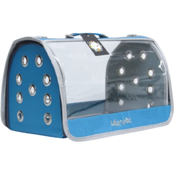 Leon 46x26x26h Cm Pet Şeffaf Fly Bag Taşıma Çantası Mavi | Kedi Taşıma Çantası