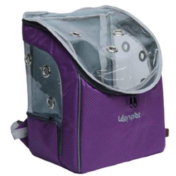 Leon Pet 22x28x36h Cm Şeffaf Sırt Taşıma Çantası Mor | Kedi Taşıma Çantası