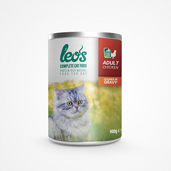 Leo's 12 Adet Adult Chunks in Gravy Chicken 400 Gr | Yetişkin Kedi Maması