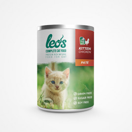 Leo's 12 Adet Kitten Pate Chicken 400 Gr | Yavru Kedi Maması Leo's 12 Adet Kitten Pate Chicken 400 Gr | Yavru Kedi Maması
