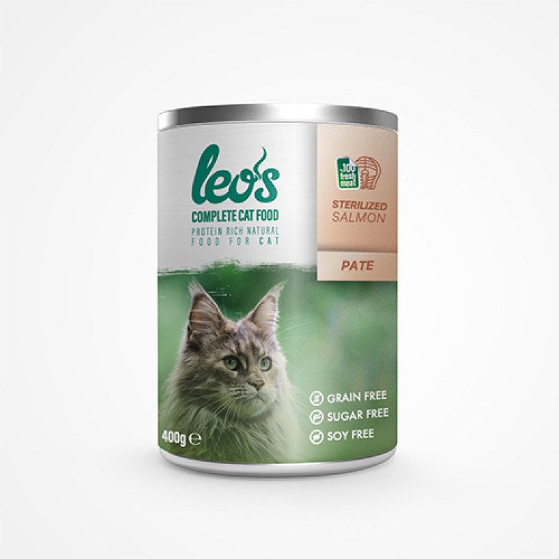 Leo's 12 Adet Sterilised Pate Salmon 400 Gr | Yetişkin Kedi Maması Leo's 12 Adet Sterilised Pate Salmon 400 Gr | Yetişkin Kedi Maması