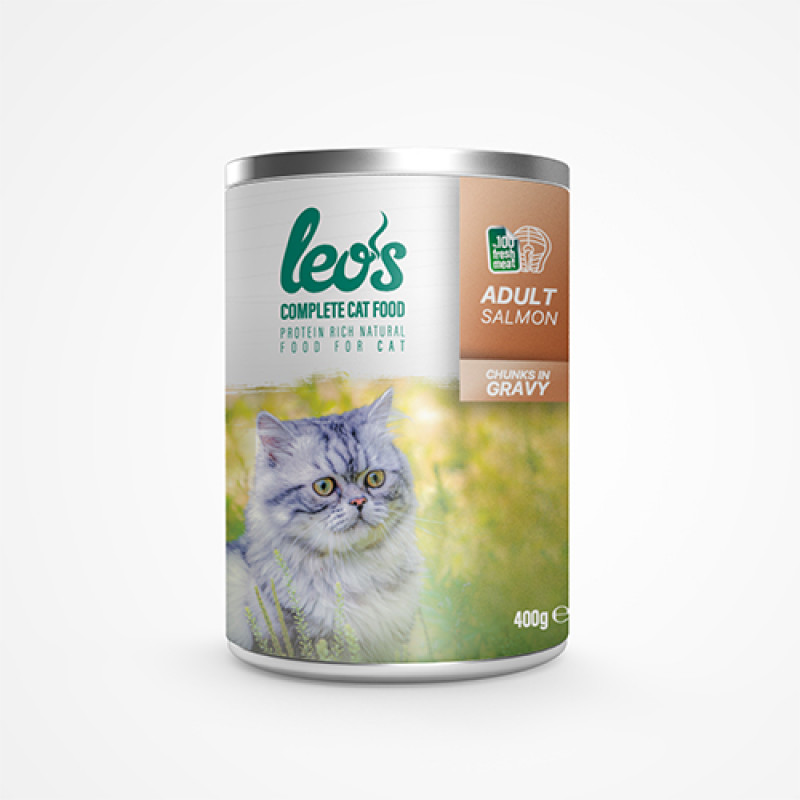 Leo's 24 Adet Adult Chunks in Gravy Salmon 400 Gr | Balıklı Yaş Kedi Maması Leo's 24 Adet Adult Chunks in Gravy Salmon 400 Gr | Balıklı Yaş Kedi Maması