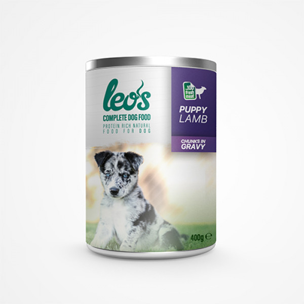 Leo's 400 Gr Puppy Chunks in Gravy Lamb | Tavru Köpek Konservesi