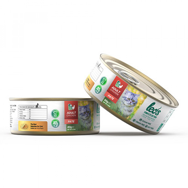 Leo's 6 Adet Adult Pate Chicken 80 Gr | Yetişkin Kedi Maması