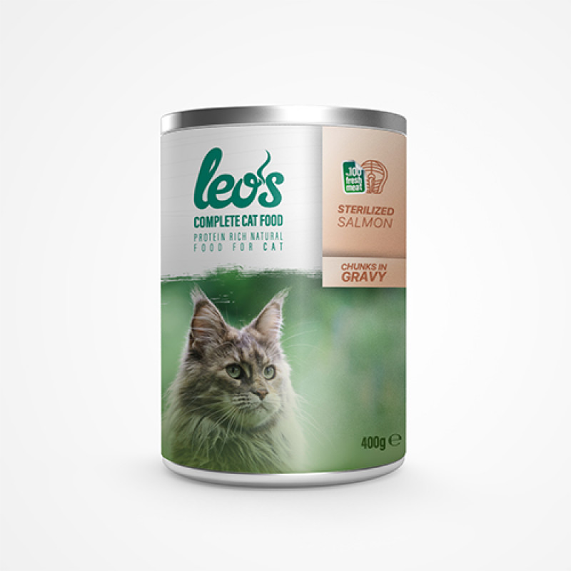 Leo's 6 Adet Sterilised Chunks in Gravy Salmon 400 Gr | Yetişkin Kedi Maması Leo's 6 Adet Sterilised Chunks in Gravy Salmon 400 Gr | Yetişkin Kedi Maması