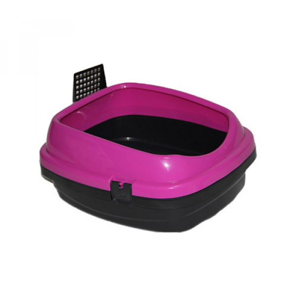 Pet Style 49.5X40X22 Cm Açık Tuvalet Pembe | Açık Kedi Tuvaleti
