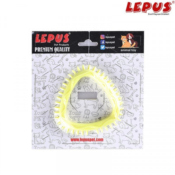 Lepus 10x10h cm Ağız ve Diş Sağlığı İçin Üçgen Oyuncak Sarı | Köpek Çiğneme