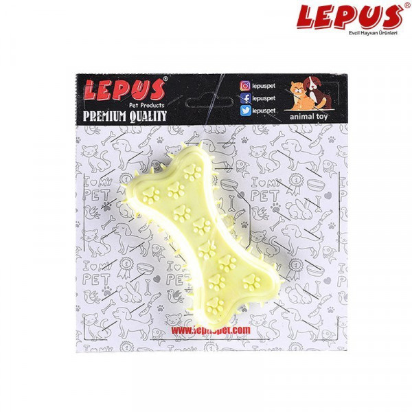 Lepus 11x6h cm Ağız ve Diş Sağlığı İçin Küçük Kemik Oyuncak Sarı | Köpek Çiğneme