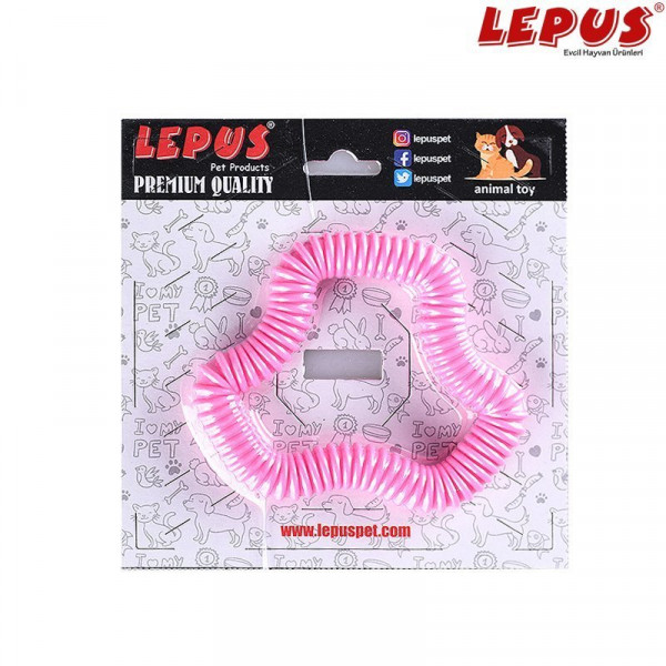 Lepus 13x7h cm Ağız ve Diş Sağlığı İçin Altıgen Halka Oyuncak Pembe | Köpek Çiğneme