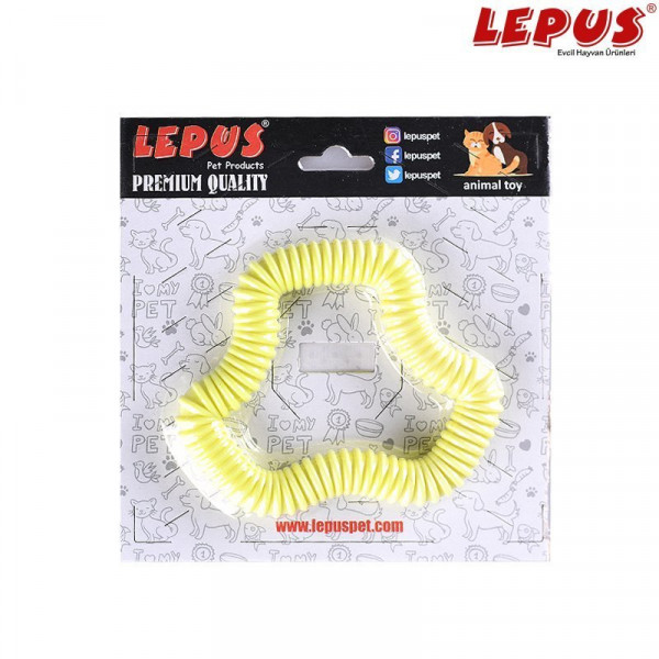 Lepus 13x7h cm Ağız ve Diş Sağlığı İçin Altıgen Halka Oyuncak Sarı | Köpek Çiğneme