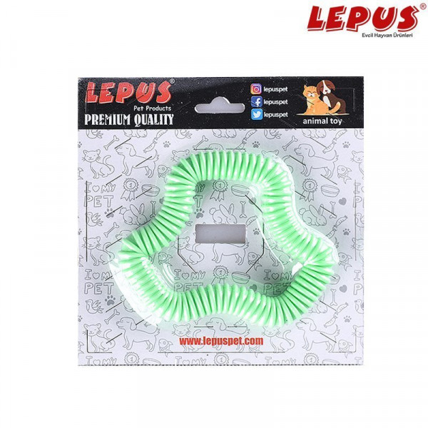 Lepus 13x7h cm Ağız ve Diş Sağlığı İçin Altıgen Halka Oyuncak Yeşil | Köpek Çiğneme