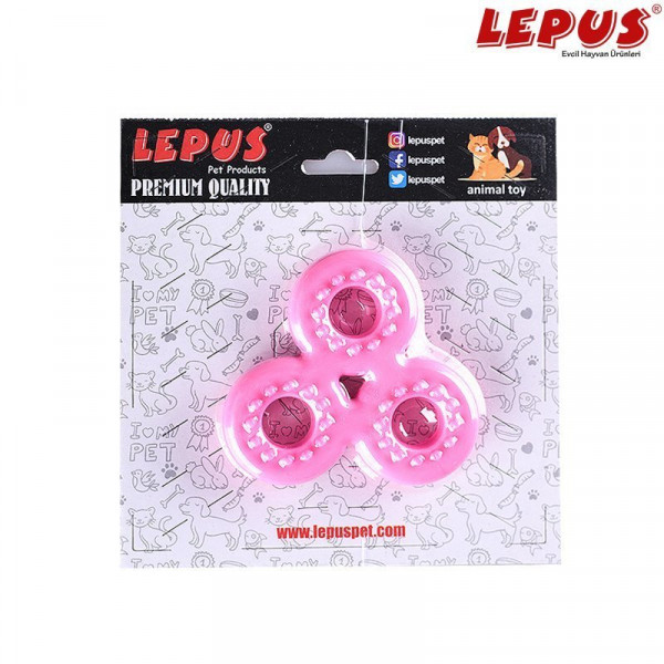 Lepus 13x7h cm Ağız ve Diş Sağlığı İçin Stres Çarkı Oyuncağı Pembe | Köpek Çiğneme