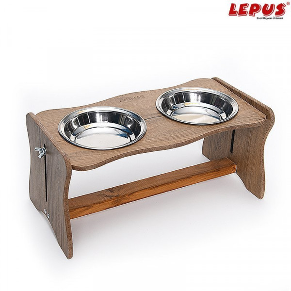 Lepus 19x38x18h cm Retro Ayarlı Mama Ve Su Kabı | İkili Mama Ve Su Kabı