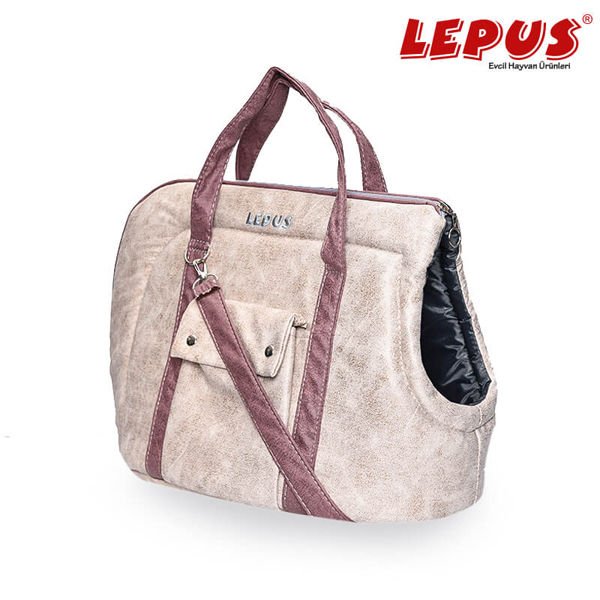 Lepus 25*40*33h cm Açık Taşıma Çantası Krem | Kedi Taşıma Çantası