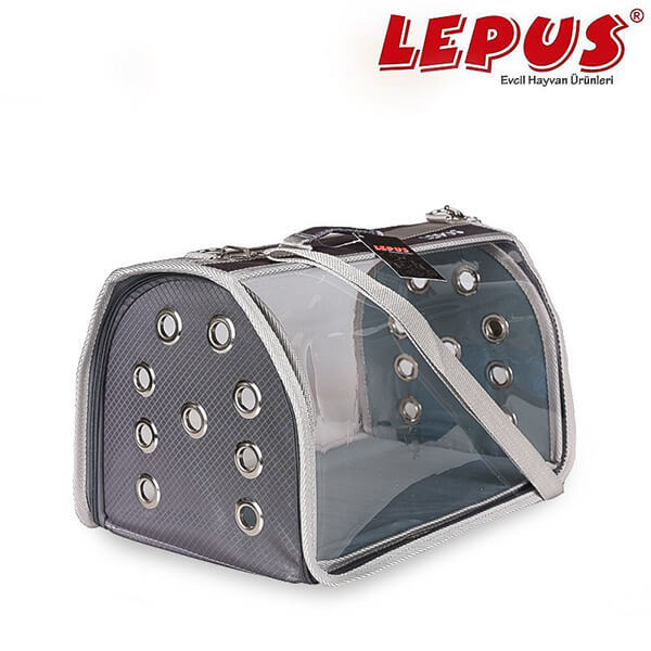 Lepus 25x40x25h cm Şeffaf Fly Bag Gri M | Köpek Taşıma Çantası Ve Kafes