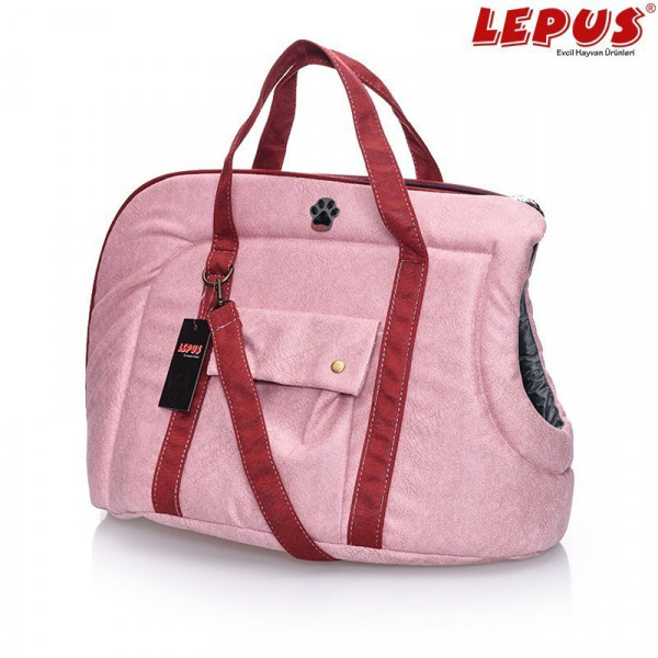Lepus 25x40x33h cm Açık Taşıma Çanta Toz Pembe | Kedi Taşıma Çantası