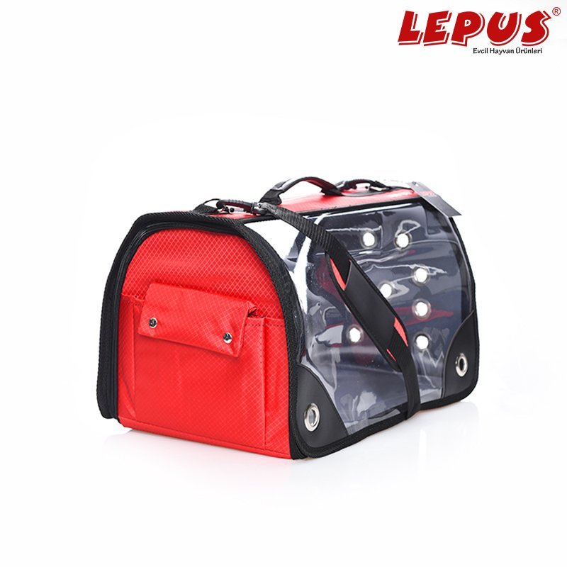 Lepus 28x45x28h cm Şeffaf Fly Bag Kırmızı L | Köpek Taşıma Çantası Ve Kafes Lepus 28x45x28h cm Şeffaf Fly Bag Kırmızı L | Köpek Taşıma Çantası Ve Kafes