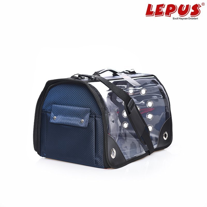 Lepus 28x45x28h cm Şeffaf Fly Bag Lacivert L | Köpek Taşıma Çantası Ve Kafes Lepus 28x45x28h cm Şeffaf Fly Bag Lacivert L | Köpek Taşıma Çantası Ve Kafes
