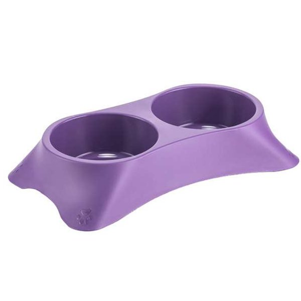 Lepus 2X250 ml Kyane Mama ve Su Kabı Mor | İkili Mama Ve Su Kabı