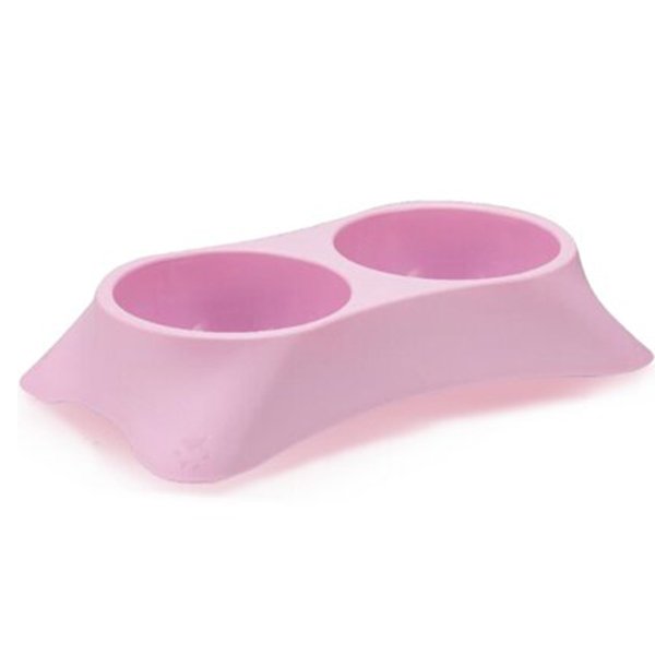 Lepus 2X250 ml Kyane Mama ve Su Kabı Pembe | Plastik Mama Ve Su Kabı