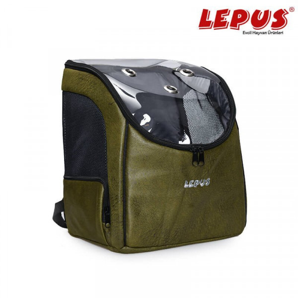Lepus 30x25x40h cm Sırt Çantası Yeşil | Kedi Taşıma Çantası