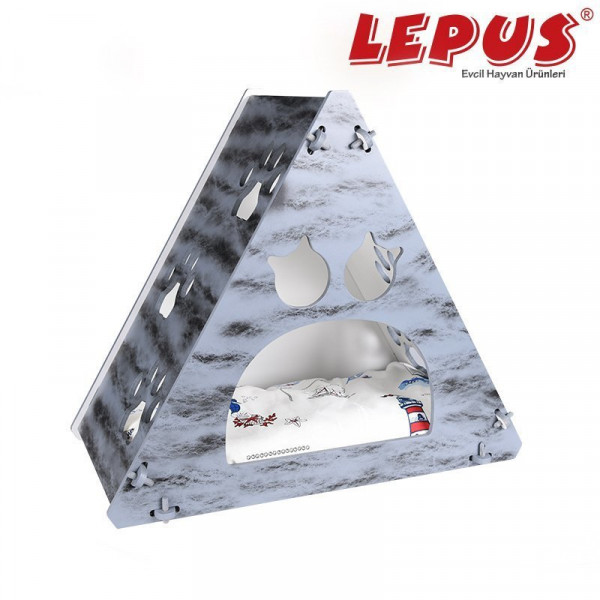 Lepus 35x53x61h cm Prizma Yuva Gri | Yuvalı Kedi Yatağı