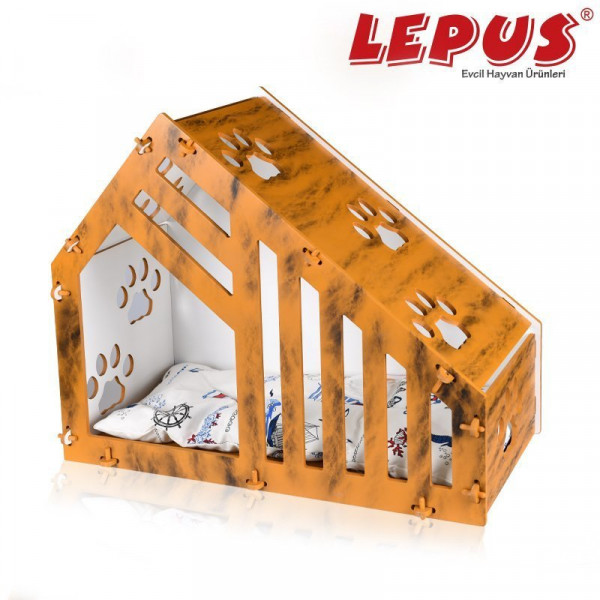 Lepus 36x62x75h cm Luxury Villa Yuva Hardal | Yuvalı Köpek Yatağı