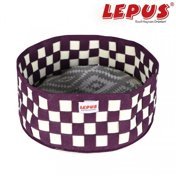 Lepus 40x17h cm Örgü Yatak Mor | Kumaş Köpek Yatağı