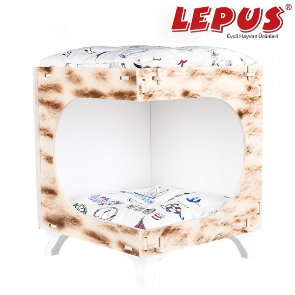 Lepus 40x45x50h cm Küp Max Yuva Krem | Yuvalı Köpek Yatağı