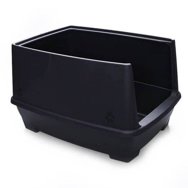 Lepus 48x36x31h cm Relax Yarı Kapalı Tuvalet Antrasit | Açık Kedi Tuvaleti