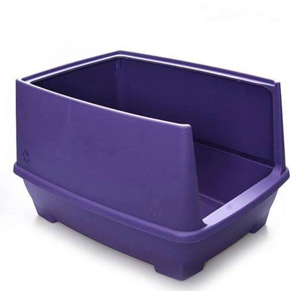 Lepus 48x36x31h cm Relax Yarı Kapalı Tuvalet Mor | Açık Kedi Tuvaleti