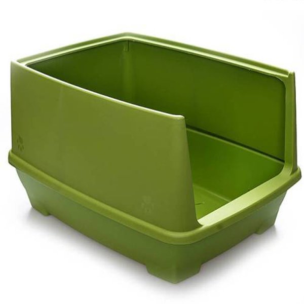 Lepus 48x36x31h cm Relax Yarı Kapalı Tuvalet Yeşil | Açık Kedi Tuvaleti