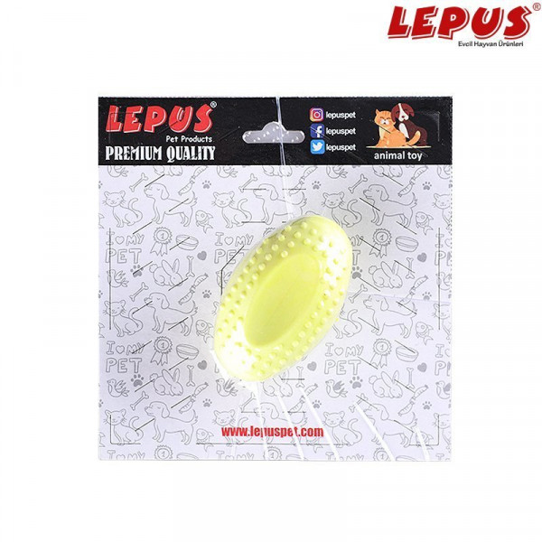 Lepus 5 cm Ağız ve Diş Sağlığı İçin Oval Top Oyuncak Sarı | Köpek Çiğneme