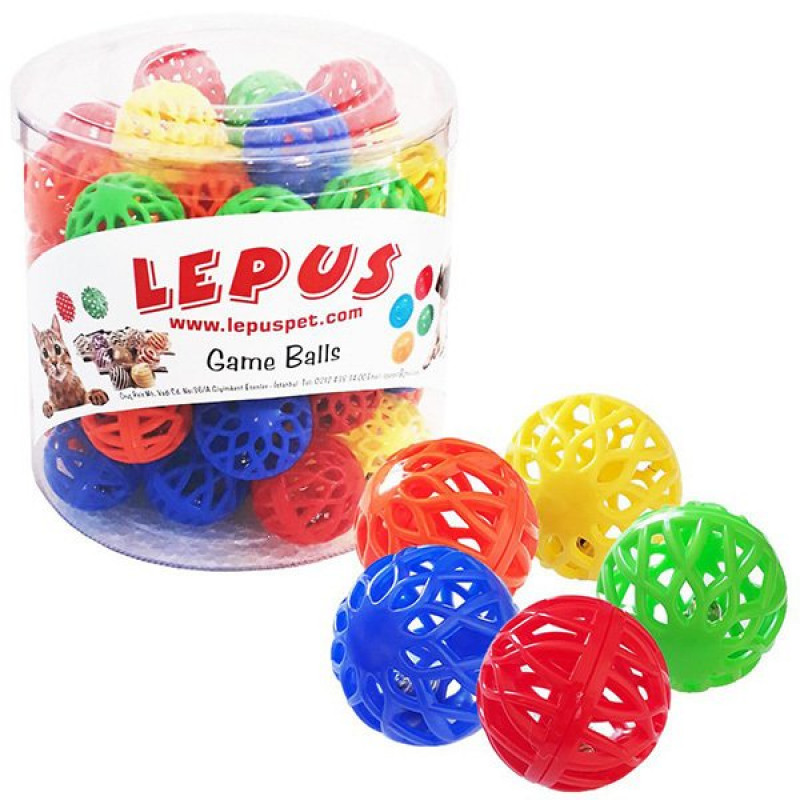 Lepus 50 Adet Zilli Top File Desenli | Kedi Top Oyuncak Lepus 50 Adet Zilli Top File Desenli | Kedi Top Oyuncak