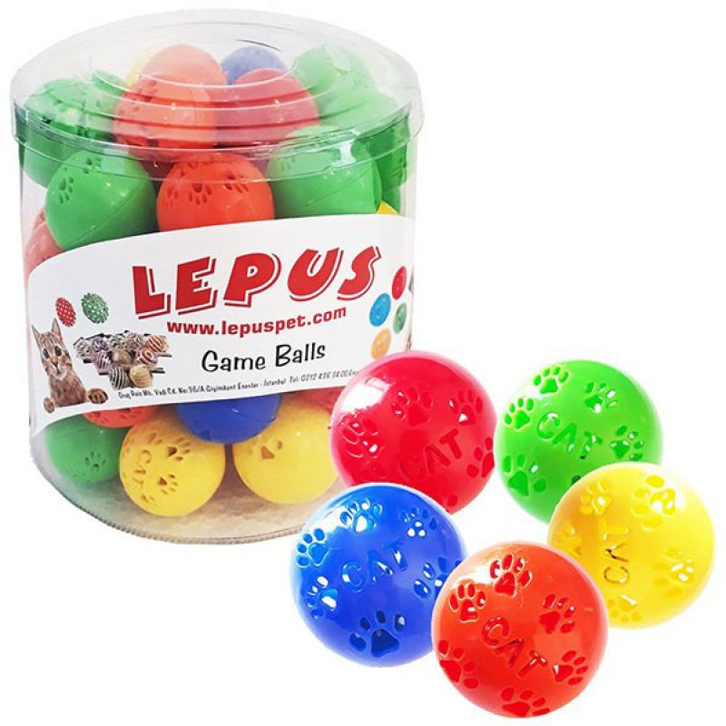 Lepus 50 Adet Zilli Top Pati Desenli | Kedi Top Oyuncak Lepus 50 Adet Zilli Top Pati Desenli | Kedi Top Oyuncak