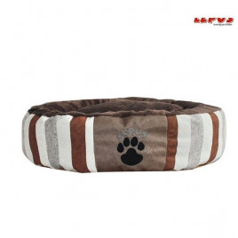 57x16 Cm Yumuşak Dolgulu Peluş Simit Yatak Kahverengi | Peluş Kedi Yatağı