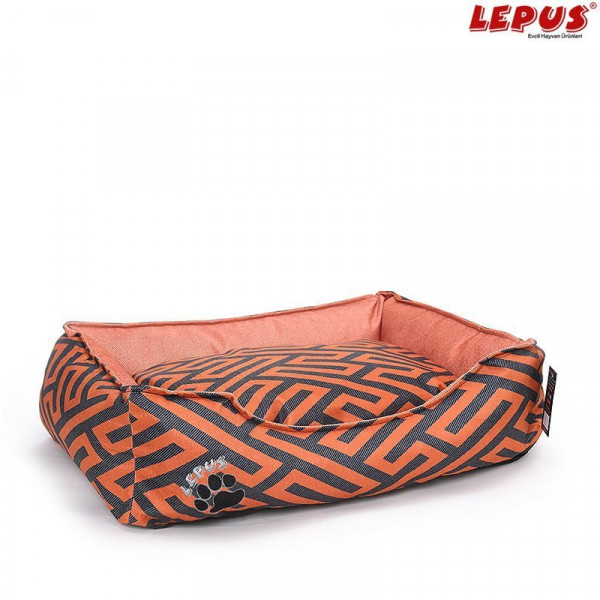 Lepus 75x60x24h cm Premium Yatak Taba L | Kumaş Köpek Yatağı