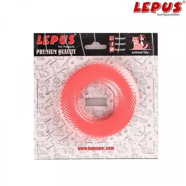 Lepus 9x9h cm Ağız ve Diş Sağlığı İçin Simit Oyuncak Kırmızı | Köpek Çiğneme