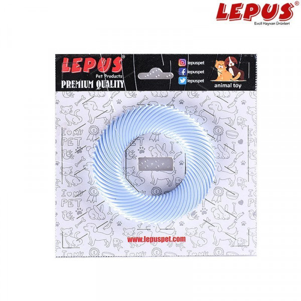 Lepus 9x9h cm Ağız ve Diş Sağlığı İçin Simit Oyuncak Mavi | Köpek Çiğneme